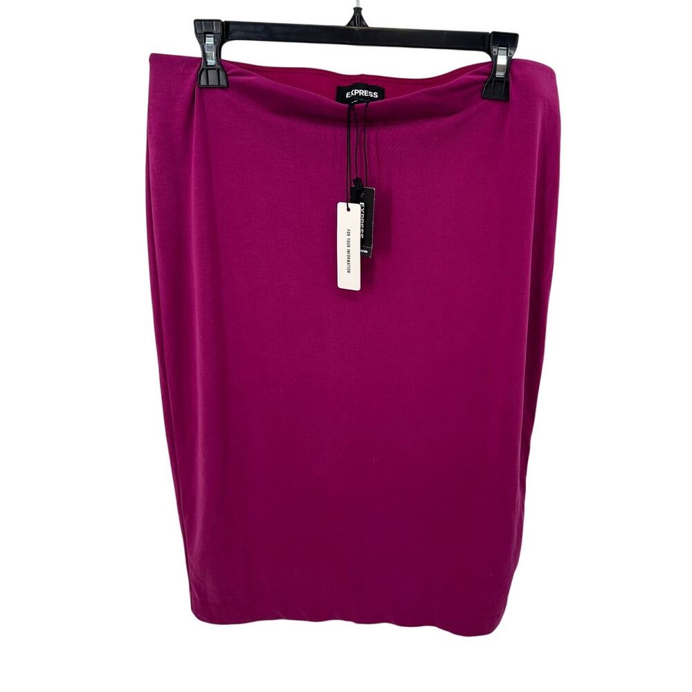 EXPRESS NWT Magenta Stretch Pencil Skirt // L